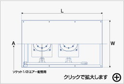 高ストローク化を実現したテーブルリフター『型式HL』寸法図1